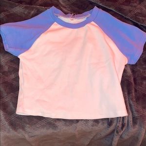 Blue and White Crop top